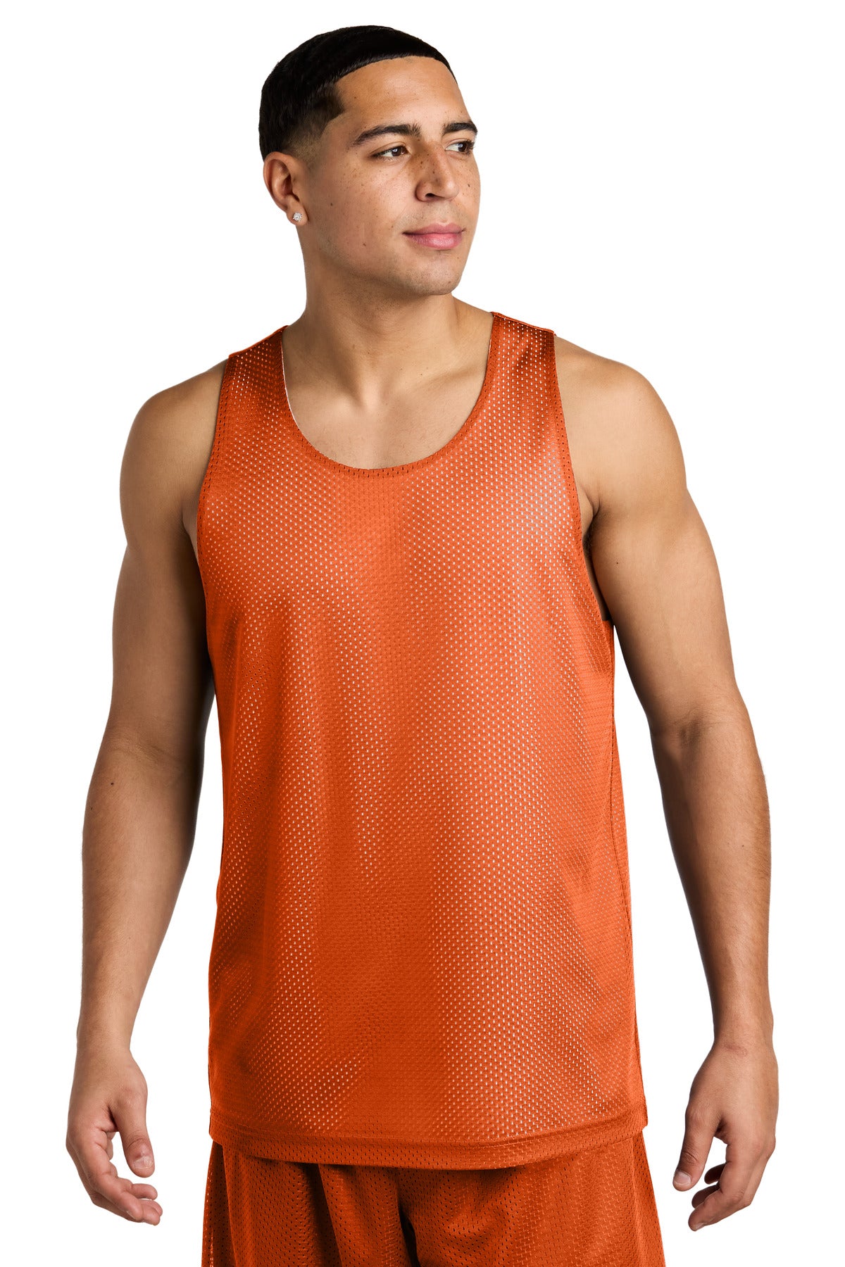 Sport-Tek PosiCharge Reversible Mesh Tank ST5000 - Deep Orange/ White