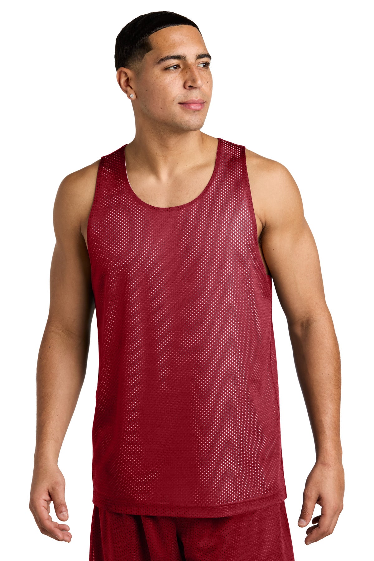 Sport-Tek PosiCharge Reversible Mesh Tank ST5000 - Deep Red/ White