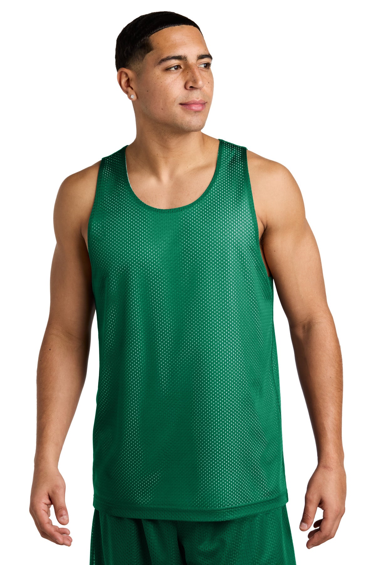 Sport-Tek PosiCharge Reversible Mesh Tank ST5000 - Kelly Green/ White