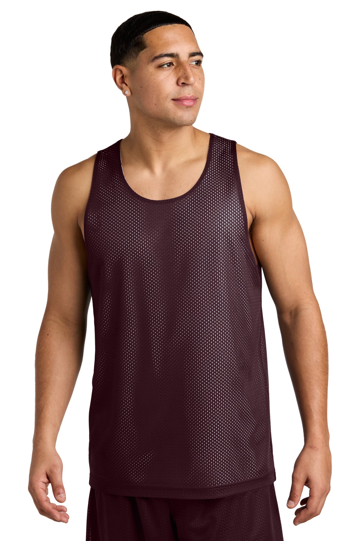 Sport-Tek PosiCharge Reversible Mesh Tank ST5000 - Maroon/ White