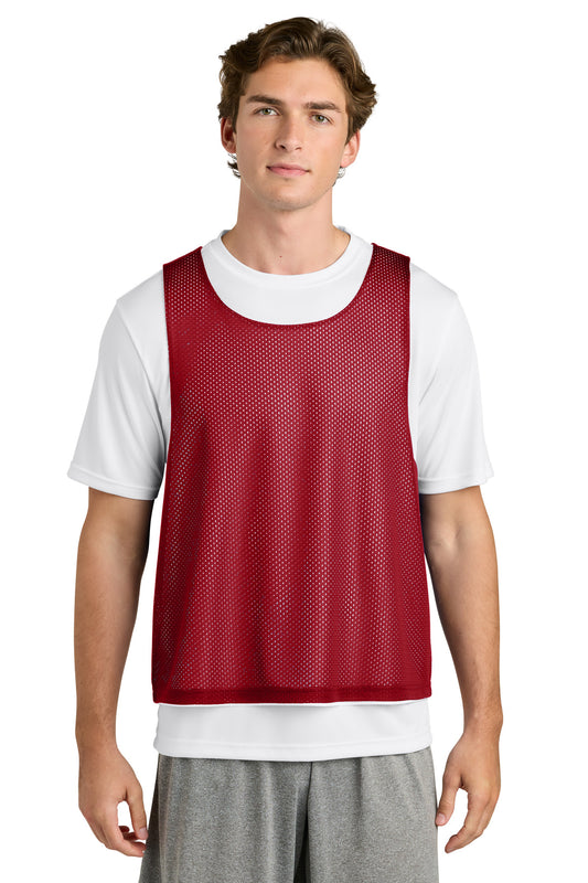 Sport-Tek Lacrosse Reversible Pinnie ST512 - Deep Red/ White