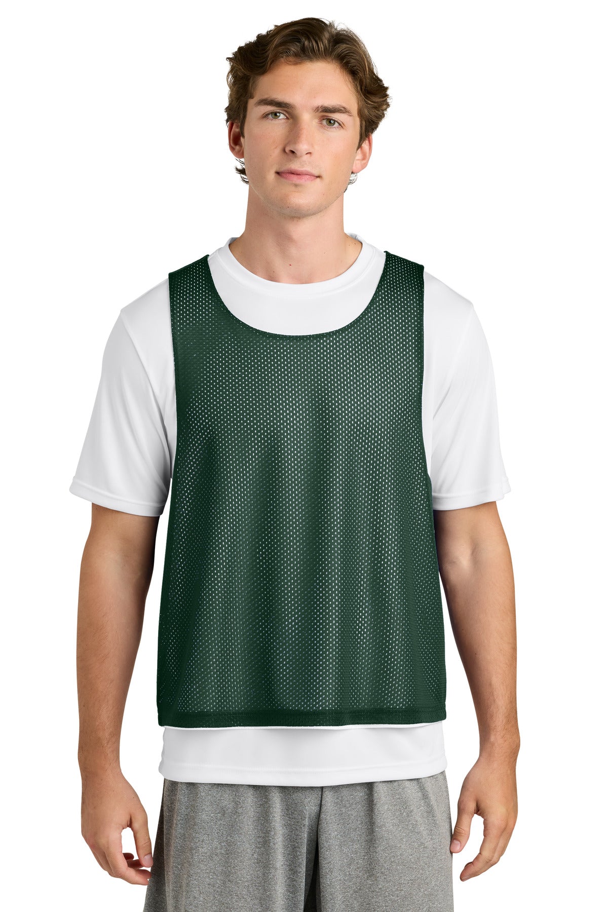 Sport-Tek Lacrosse Reversible Pinnie ST512 - Forest Green/ White