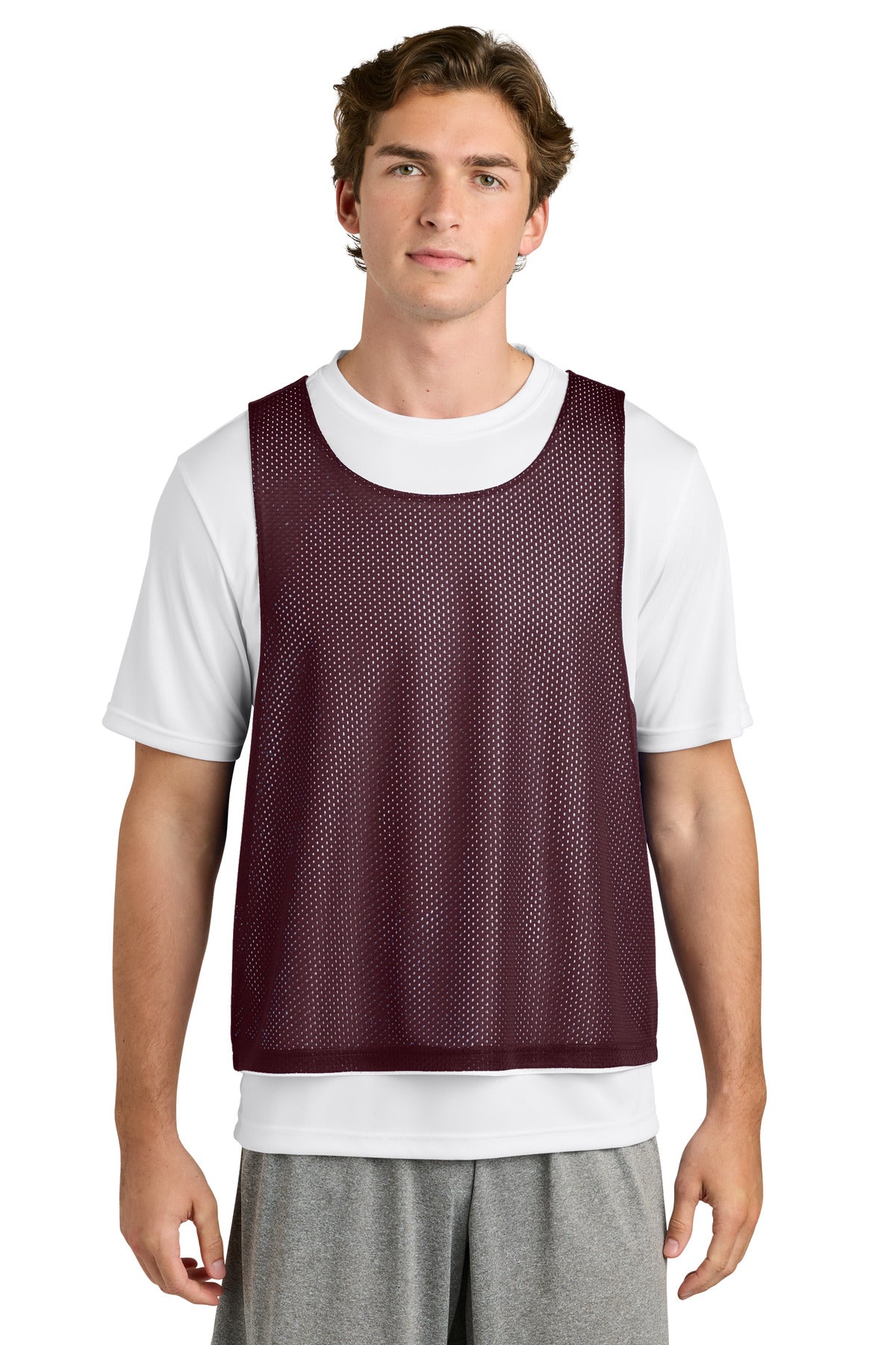 Sport-Tek Lacrosse Reversible Pinnie ST512 - Maroon/ White