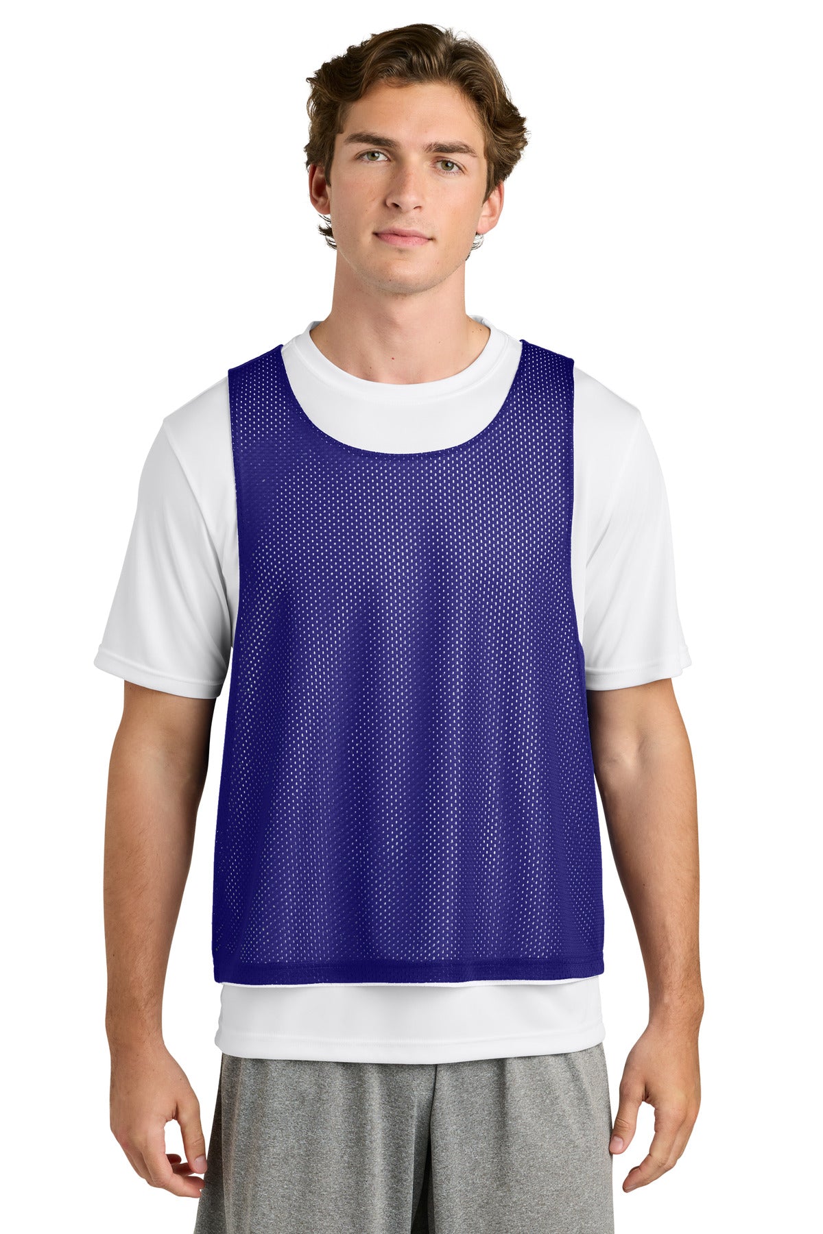 Sport-Tek Lacrosse Reversible Pinnie ST512 - Purple/ White