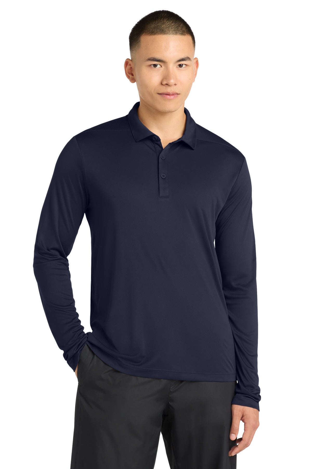 Sport-Tek   Posi-UV  Pro Long Sleeve Polo. ST520LS - True Navy