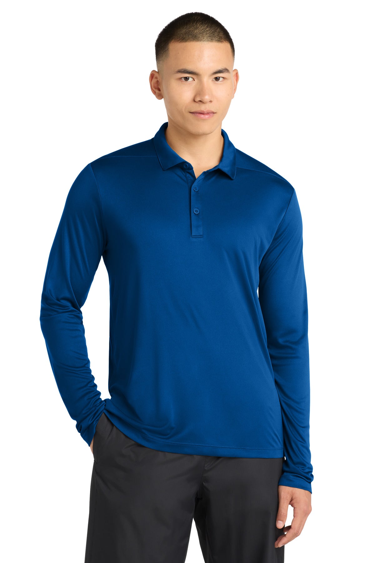 Sport-Tek   Posi-UV  Pro Long Sleeve Polo. ST520LS - True Royal