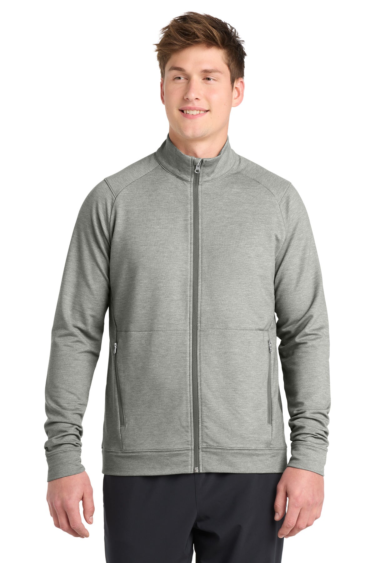 Sport-Tek Sport-Wick Flex Fleece Full-Zip. ST560 - Light Grey Heather