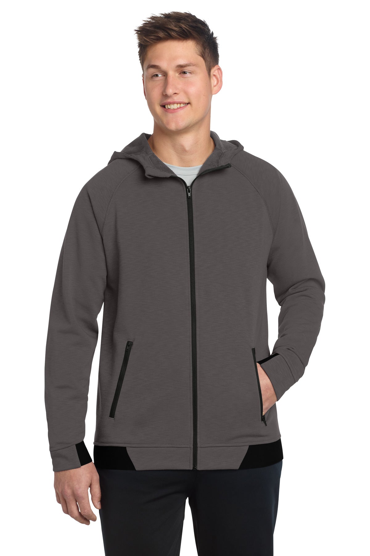 Sport-Tek PosiCharge Strive Hooded Full-Zip ST570 - Graphite