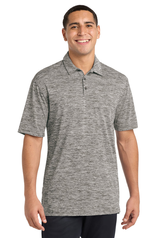 Sport-Tek  PosiCharge  Electric Heather Polo. ST590 - Black Electric