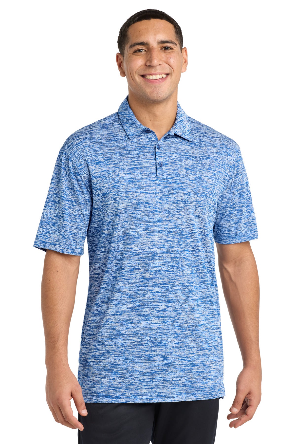 Sport-Tek  PosiCharge  Electric Heather Polo. ST590 - True Royal Electric