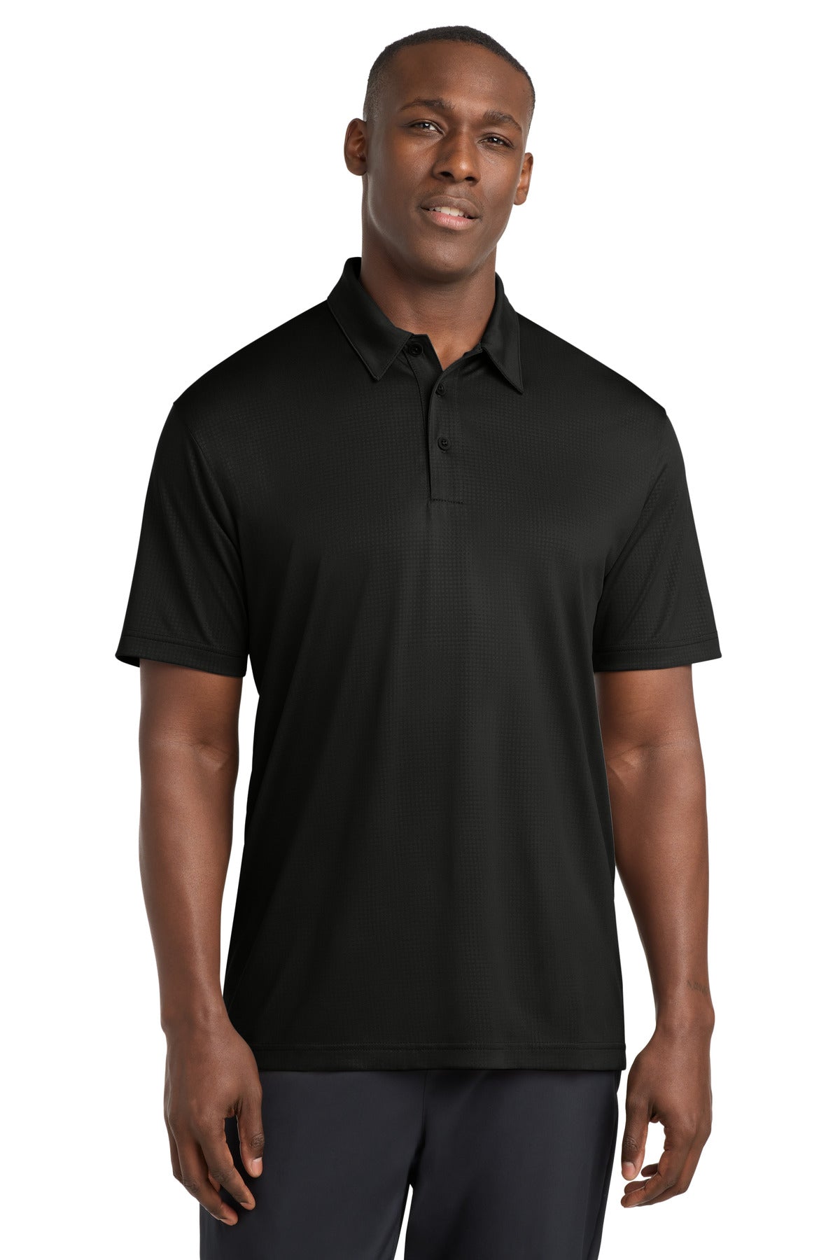 Sport-Tek Embossed PosiCharge Tough Polo. ST630 - Black