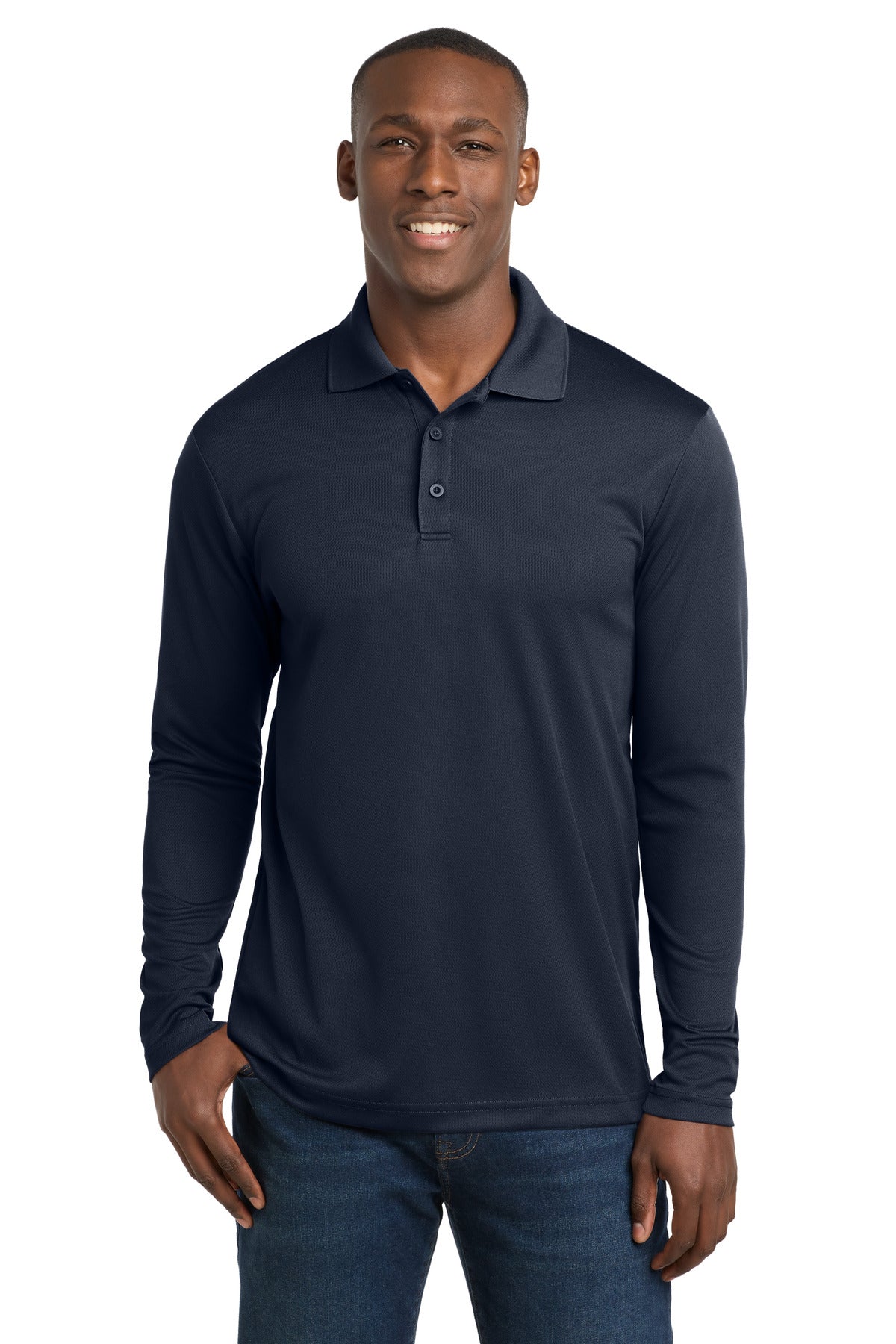 Sport-Tek  PosiCharge  RacerMesh  Long Sleeve Polo. ST640LS - True Navy