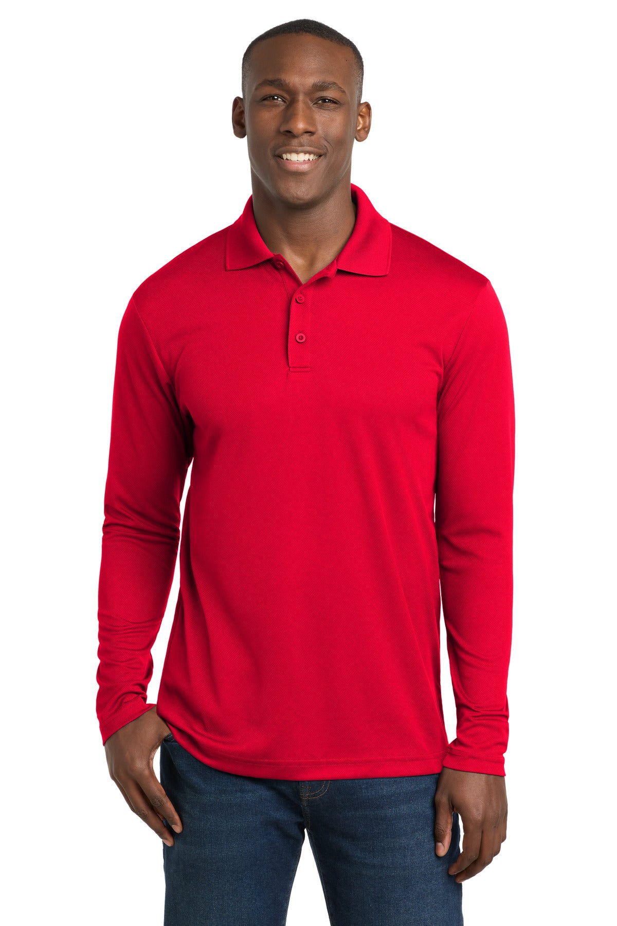 Sport-Tek  PosiCharge  RacerMesh  Long Sleeve Polo. ST640LS - True Red