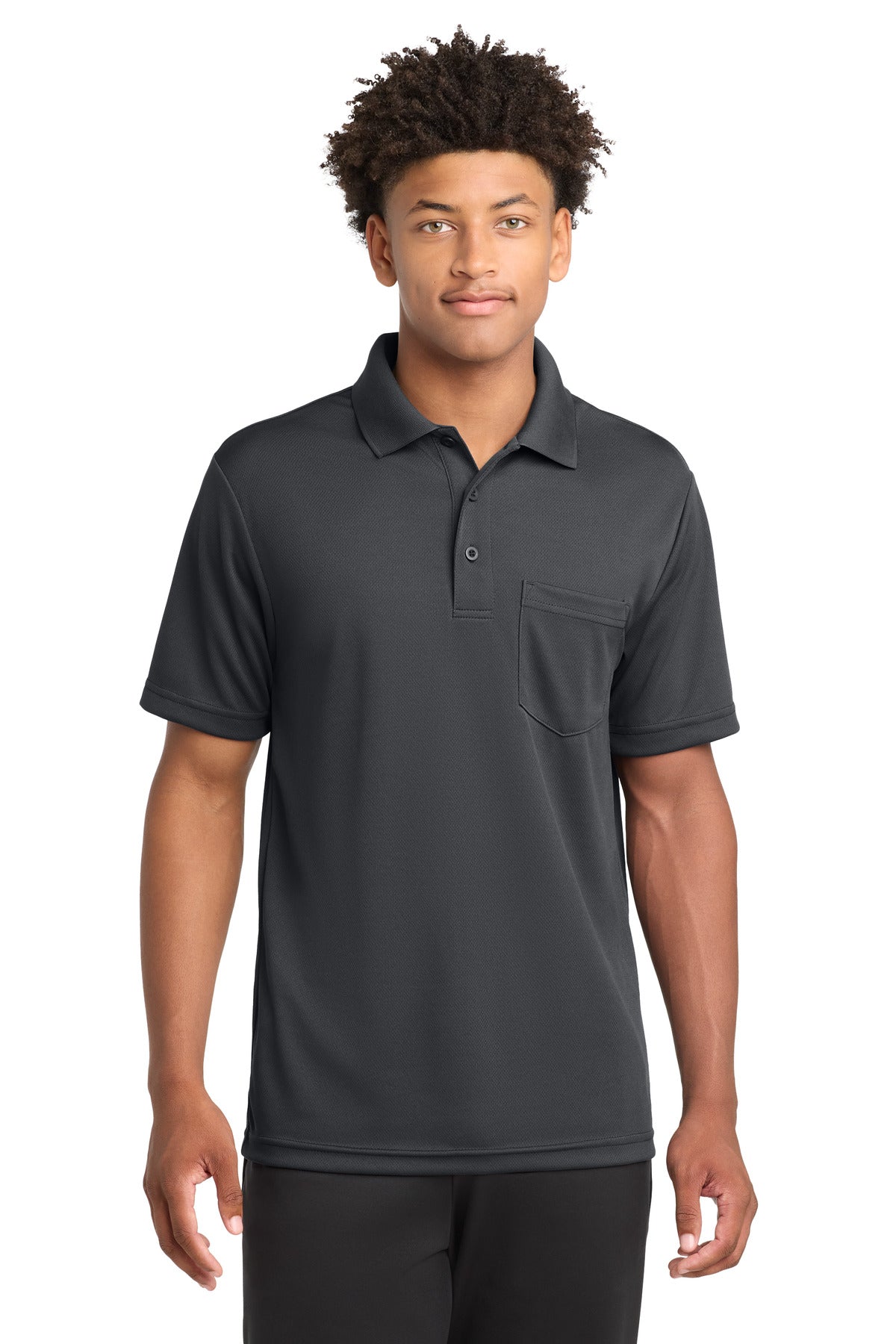 Sport-Tek  PosiCharge  RacerMesh  Pocket Polo. ST640P - Graphite