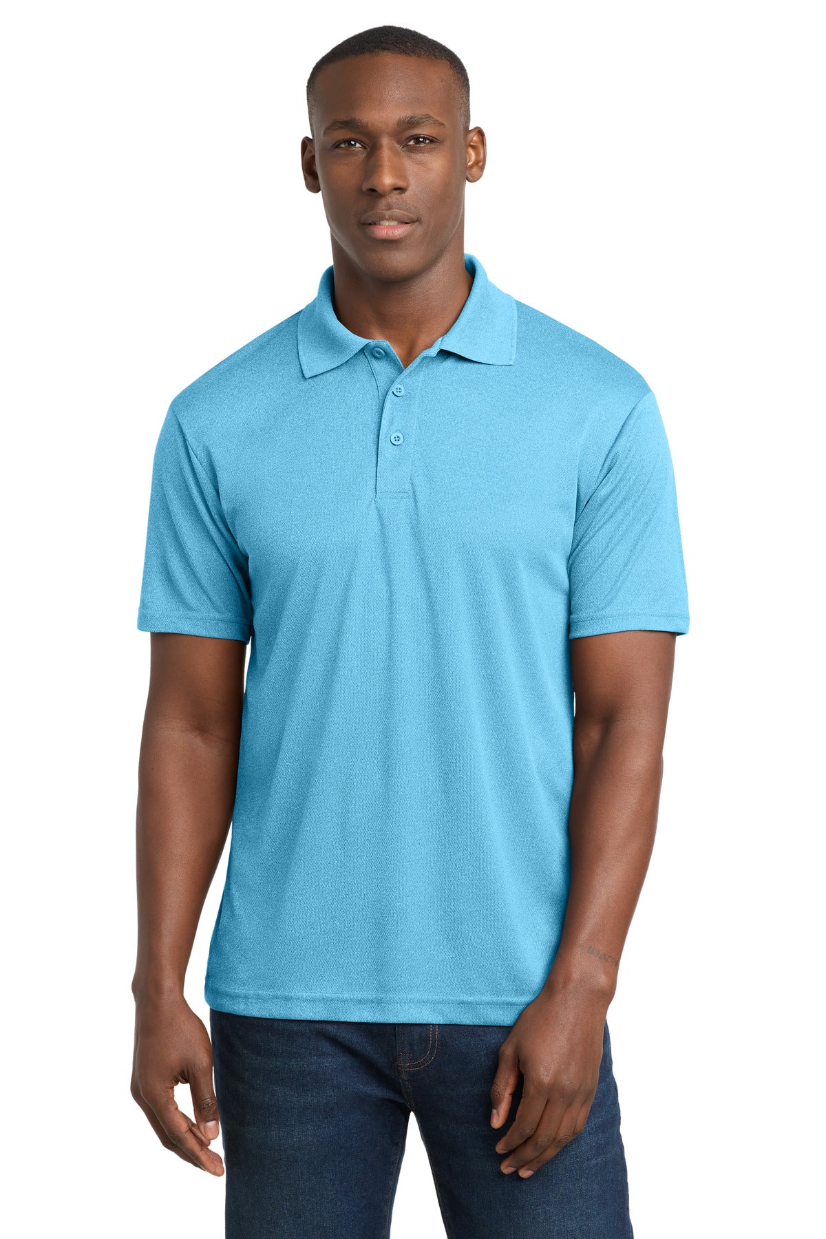 Sport-Tek PosiCharge RacerMesh Polo. ST640 - Pond Blue Heather