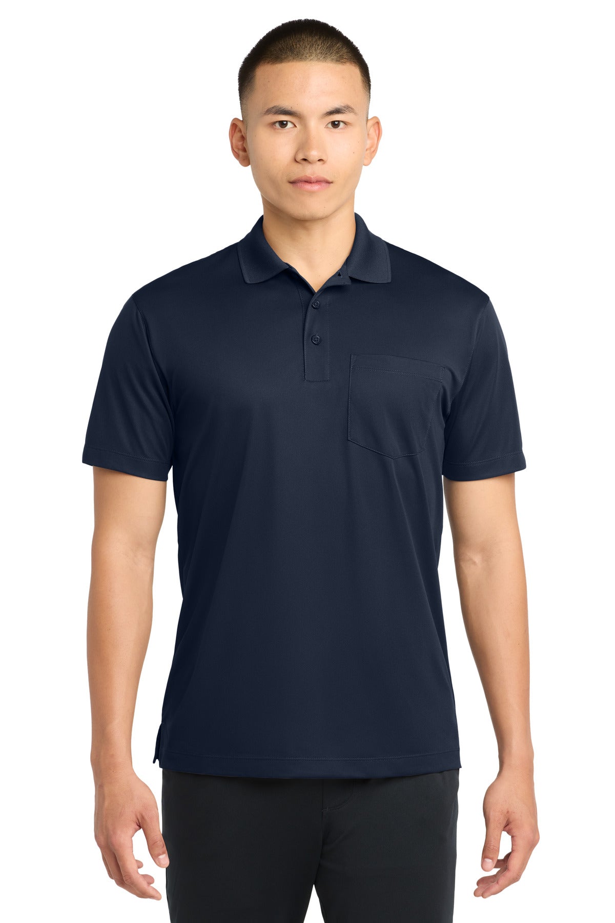 Sport-Tek Micropique Sport-Wick Pocket Polo. ST651 - True Navy