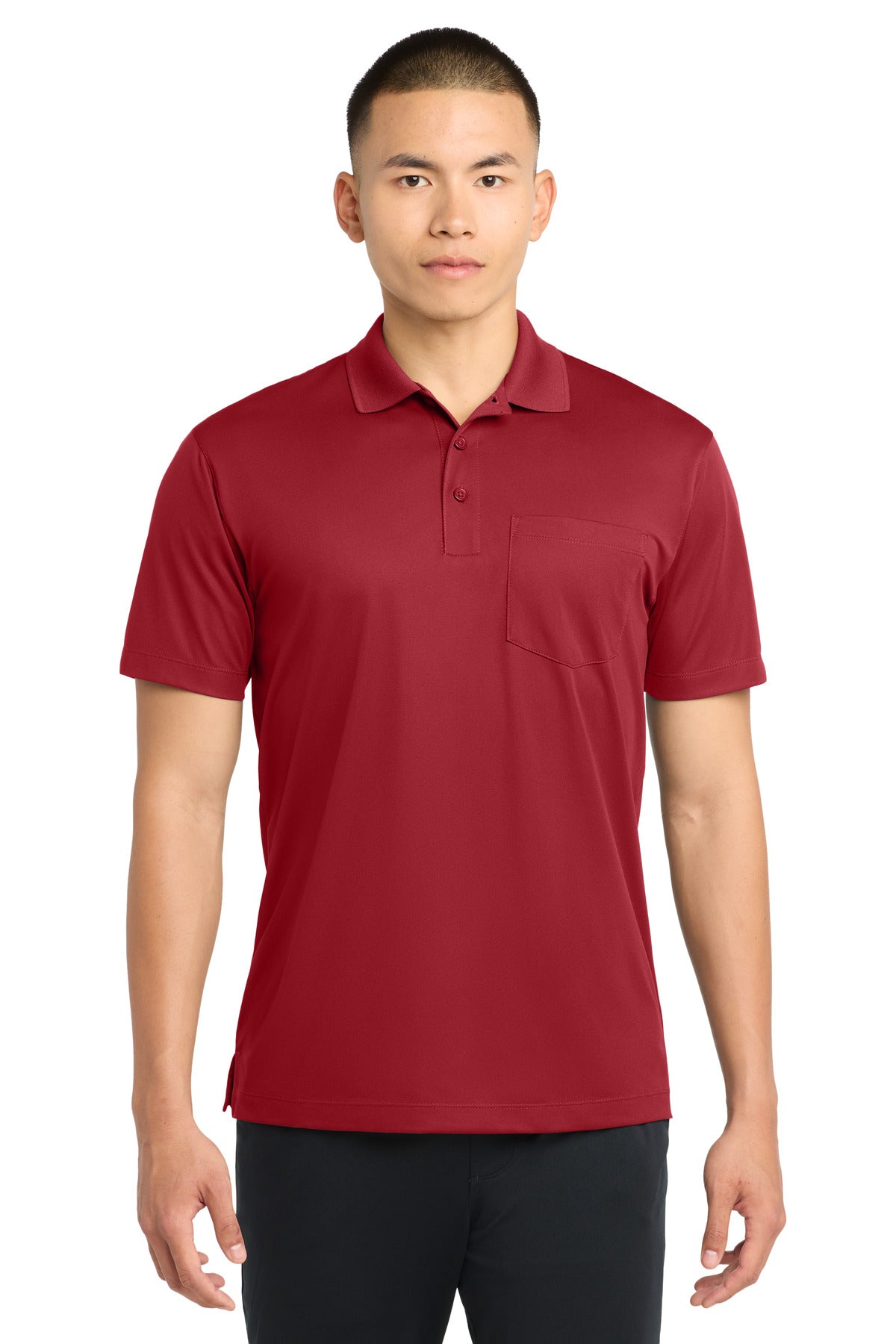 Sport-Tek Micropique Sport-Wick Pocket Polo. ST651 - True Red