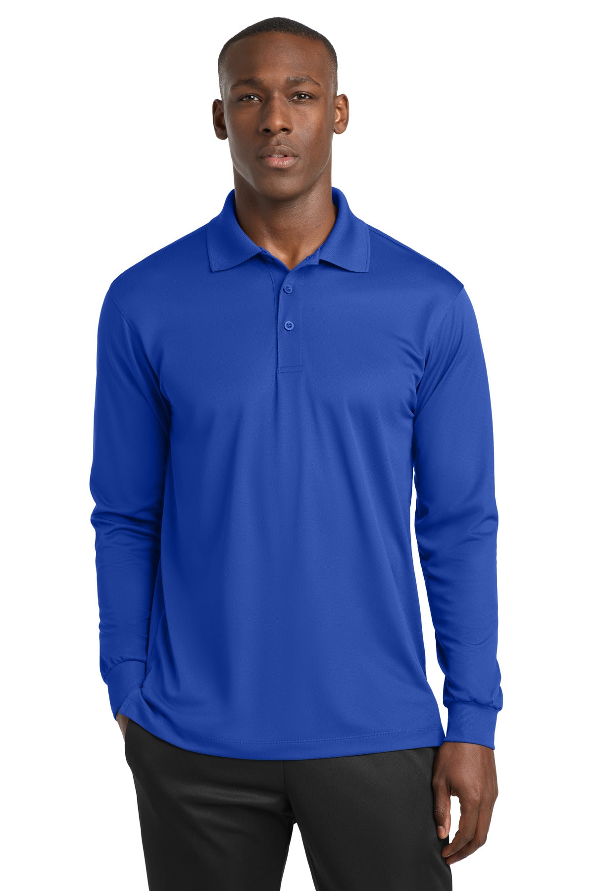 Sport-Tek Long Sleeve Micropique Sport-Wick Polo. ST657 - True Royal