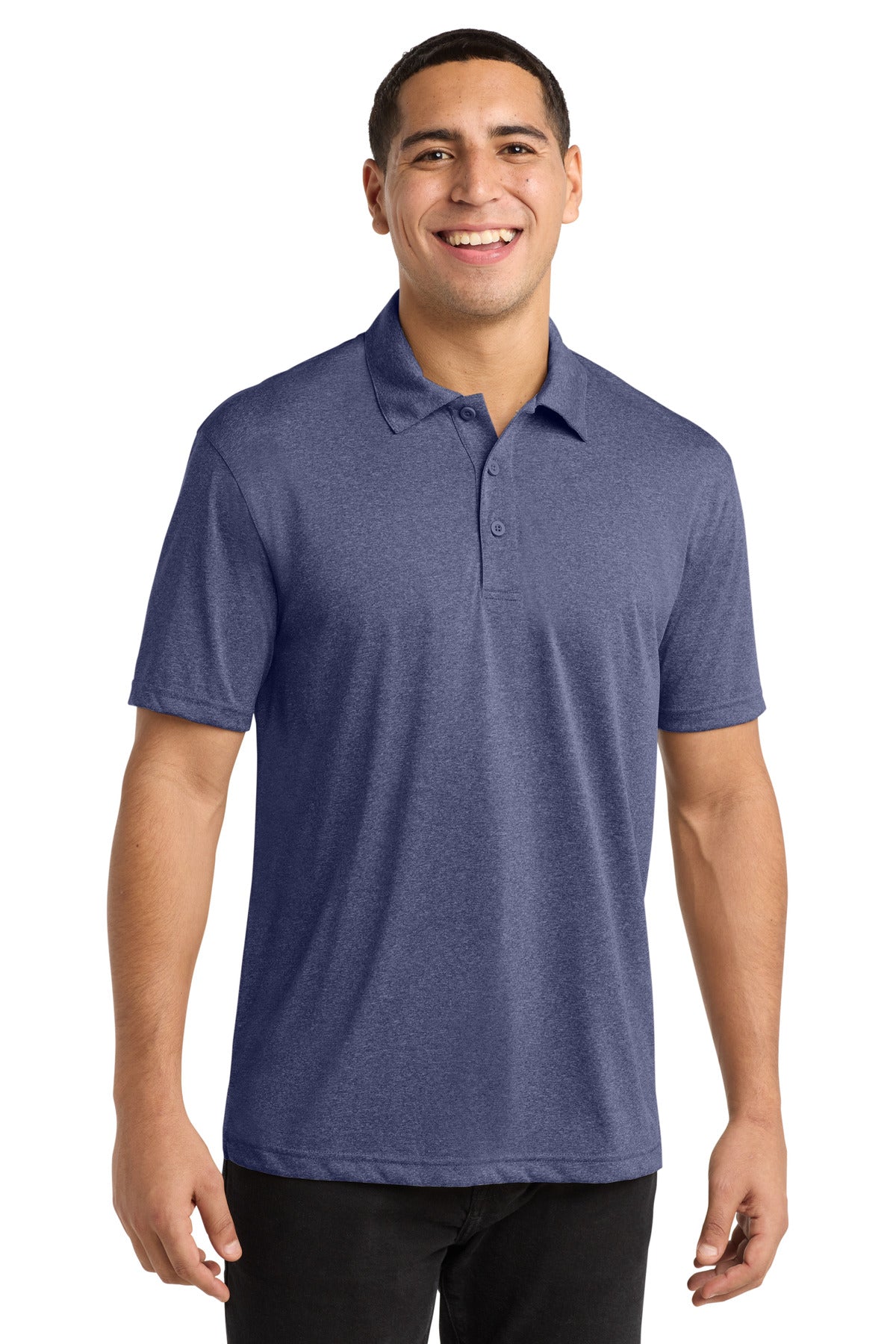 Sport-Tek Heather Contender Polo. ST660 - True Navy Heather
