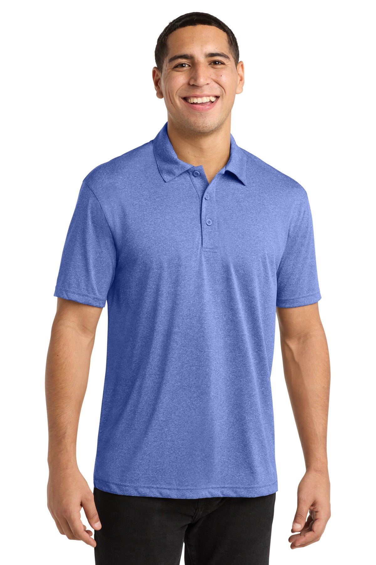 Sport-Tek Heather Contender Polo. ST660 - True Royal Heather