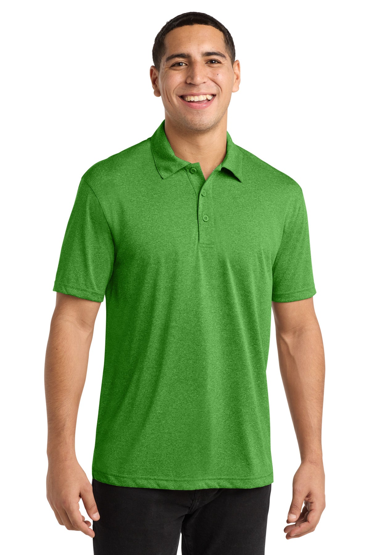 Sport-Tek Heather Contender Polo. ST660 - Turf Green Heather