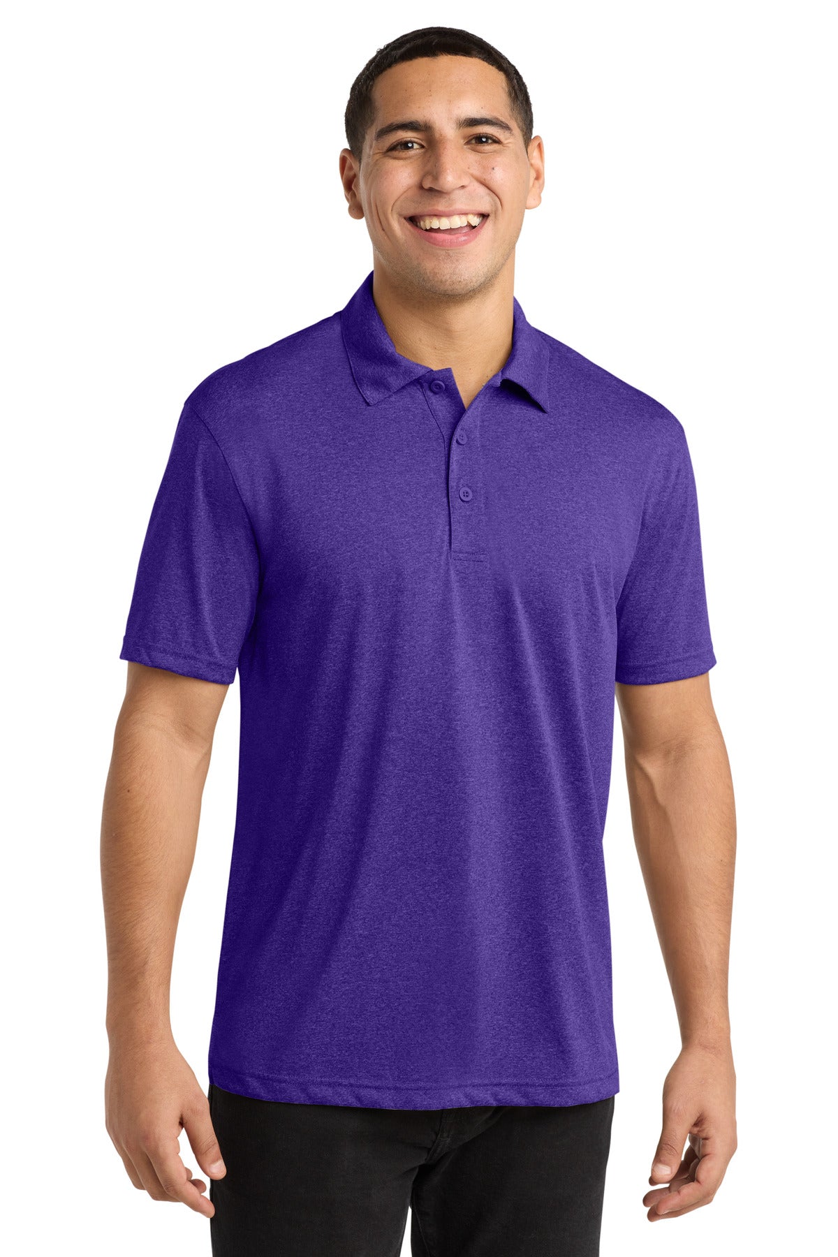 Sport-Tek Heather Contender Polo. ST660 - Varsity Purple Heather