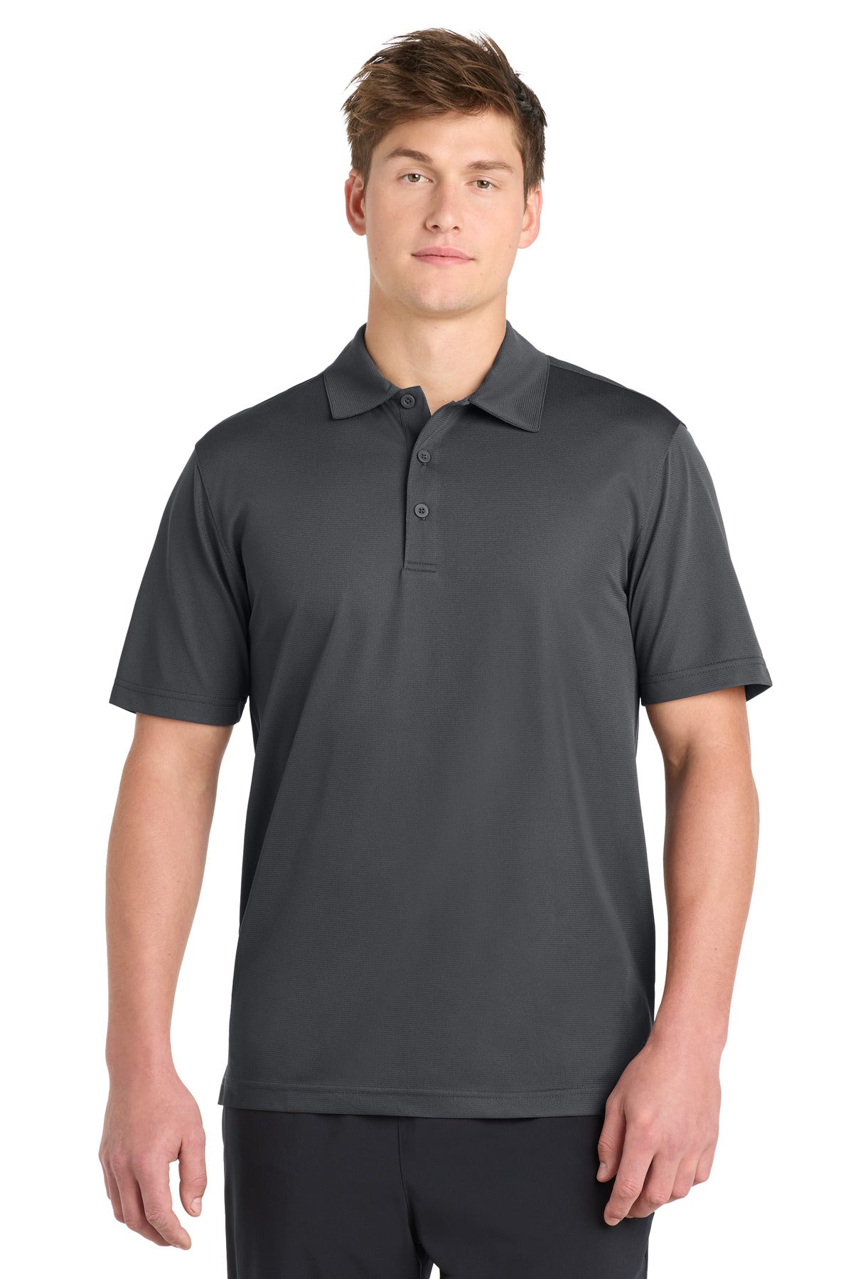 Sport-Tek PosiCharge Active Textured Polo. ST690 - Iron Grey