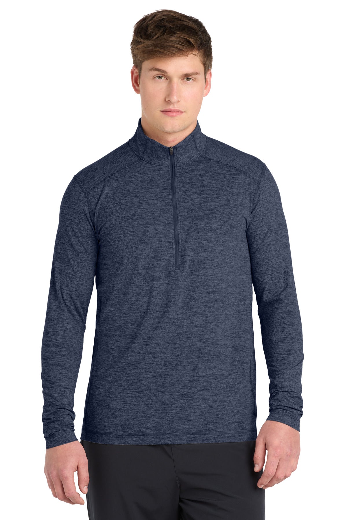 Sport-Tek  Exchange 1.5 Long Sleeve 1/2-Zip. ST711 - Dark Denim Heather