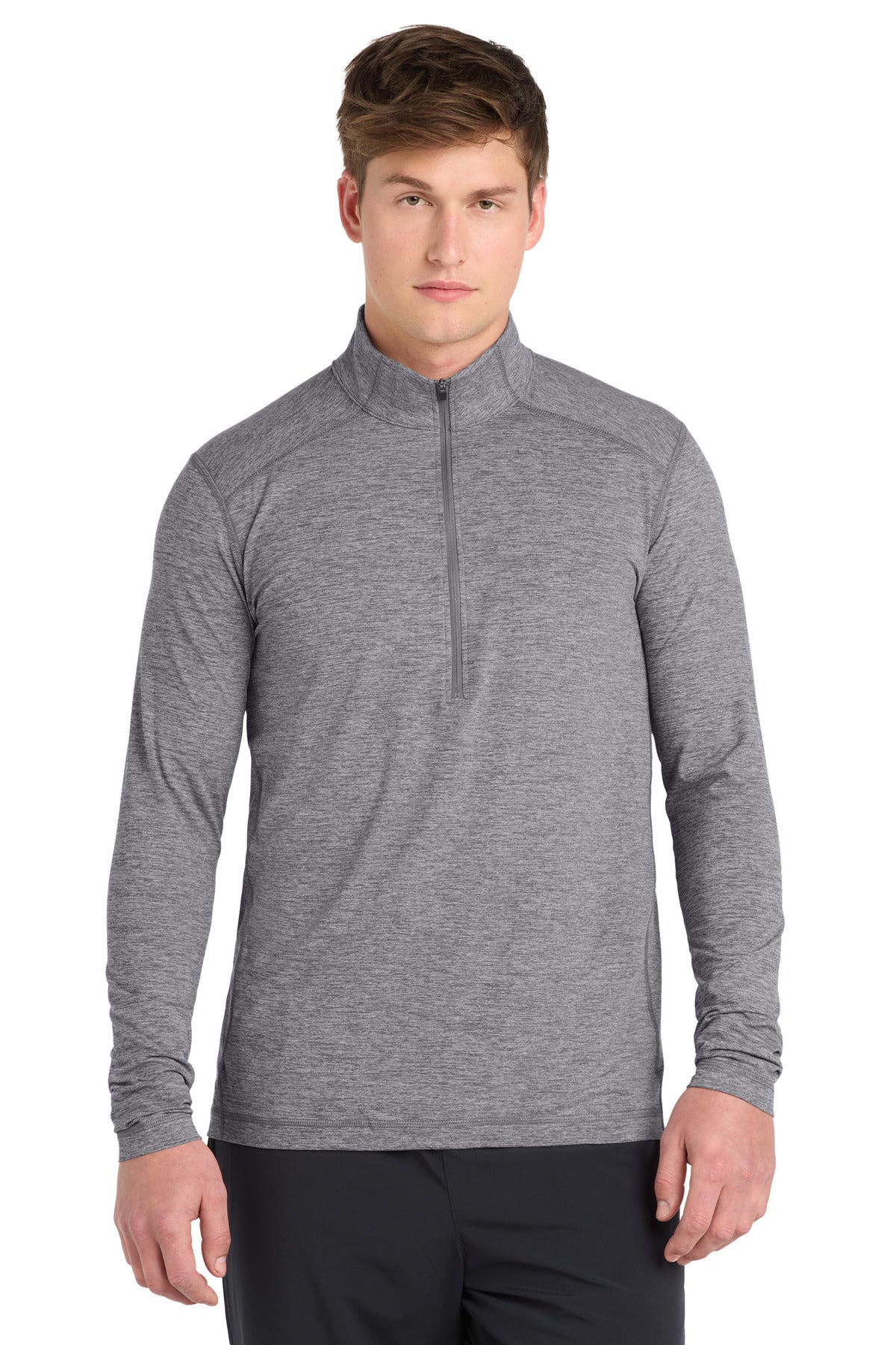 Sport-Tek  Exchange 1.5 Long Sleeve 1/2-Zip. ST711 - Grey Heather