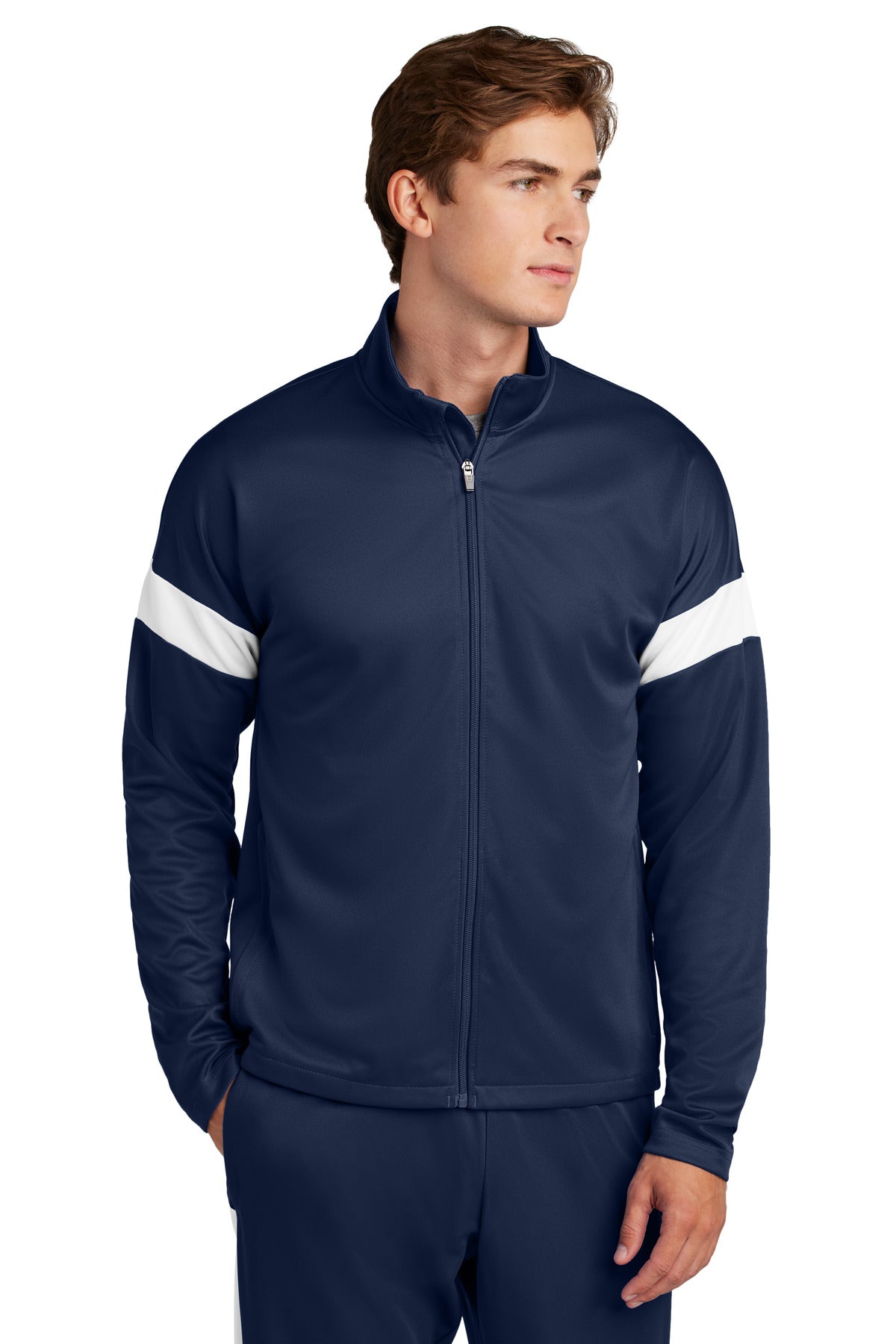 Sport-Tek Travel Full-Zip Jacket ST800 - True Navy/ White