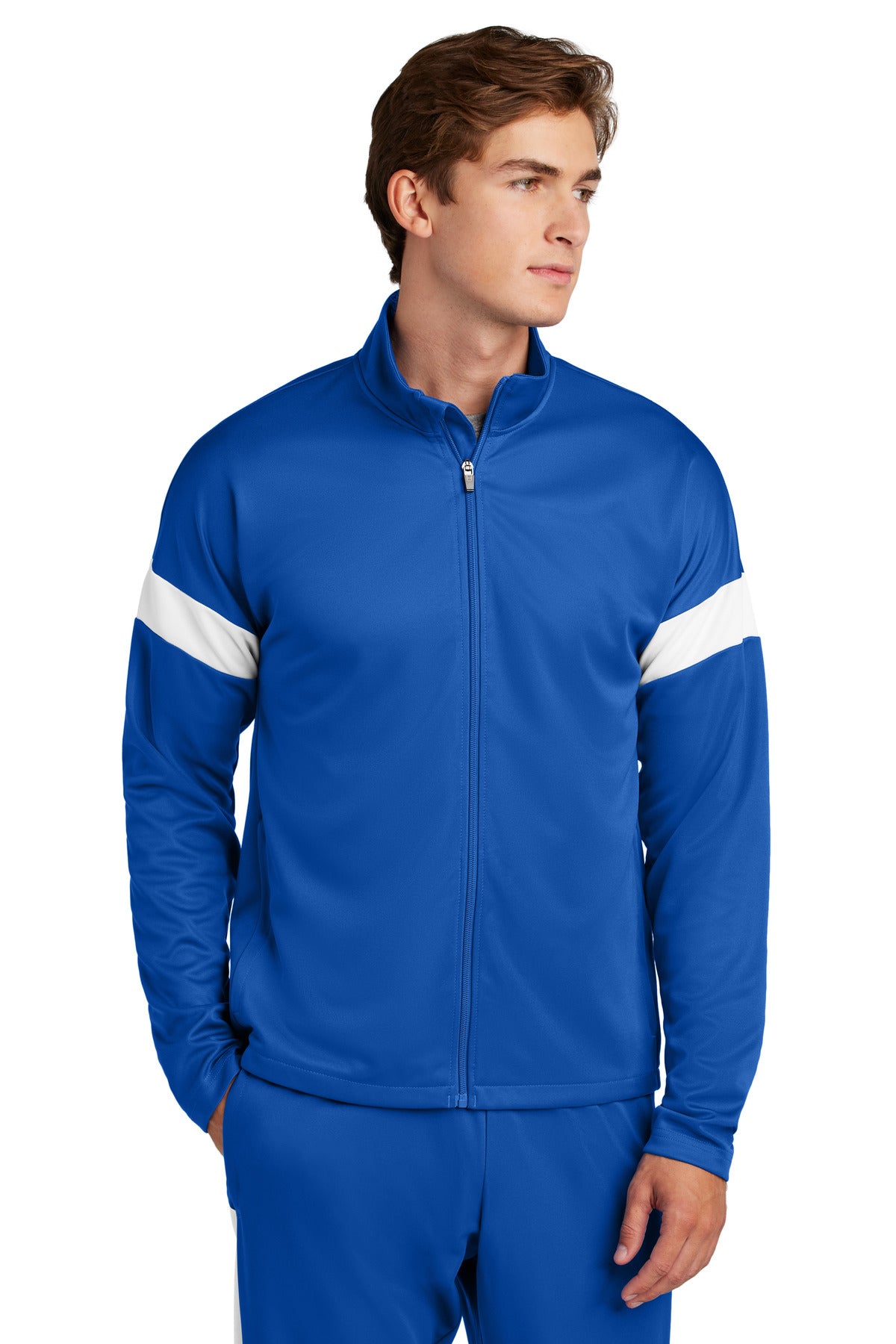 Sport-Tek Travel Full-Zip Jacket ST800 - True Royal/ White