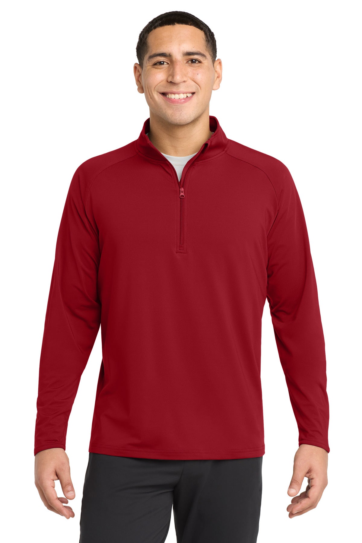Sport-Tek Sport-Wick Stretch 1/4-Zip Pullover. ST850 - Deep Red
