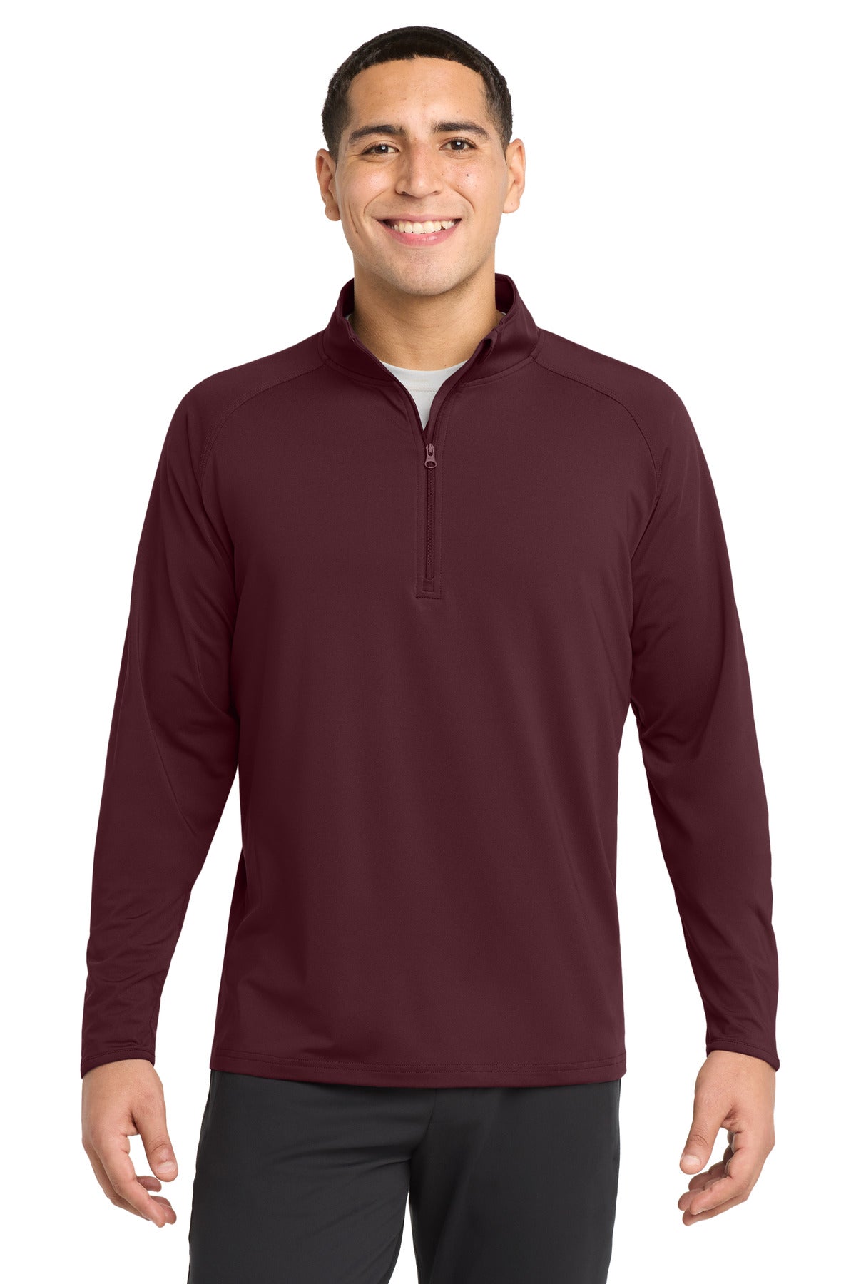 Sport-Tek Sport-Wick Stretch 1/4-Zip Pullover. ST850 - Maroon
