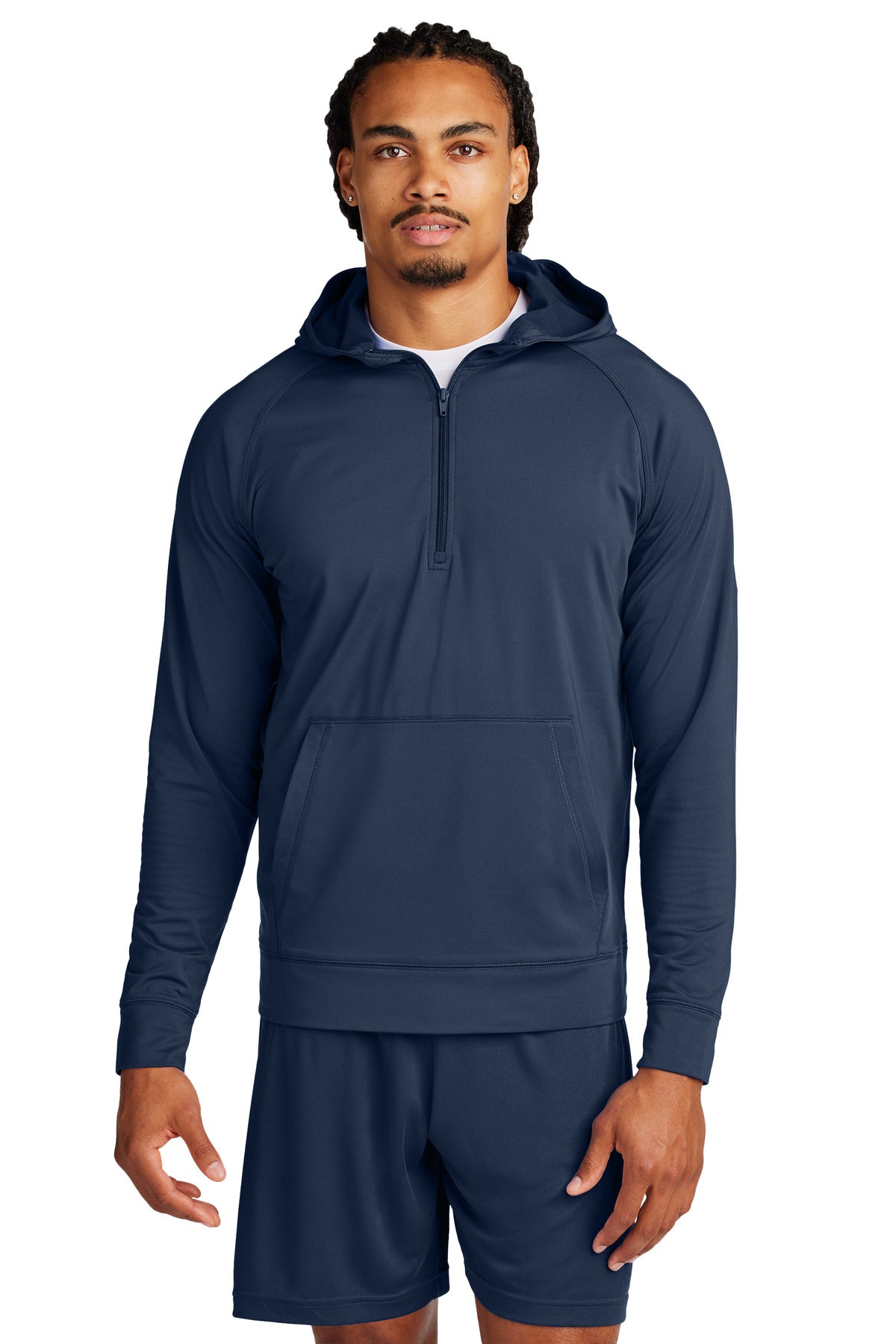 Sport-Tek Sport-Wick Stretch 1/2-Zip Hoodie ST856 - True Navy
