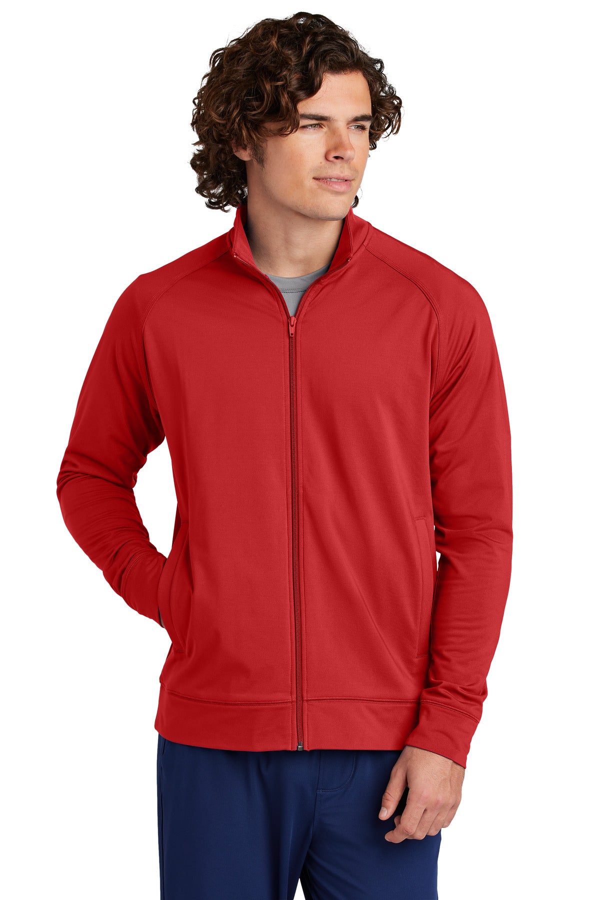 Sport-Tek Sport-Wick Stretch Full-Zip Cadet Jacket ST857 - Deep Red