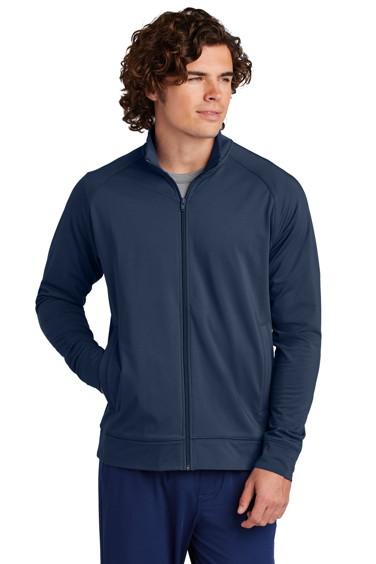 Sport-Tek Sport-Wick Stretch Full-Zip Cadet Jacket ST857 - True Navy