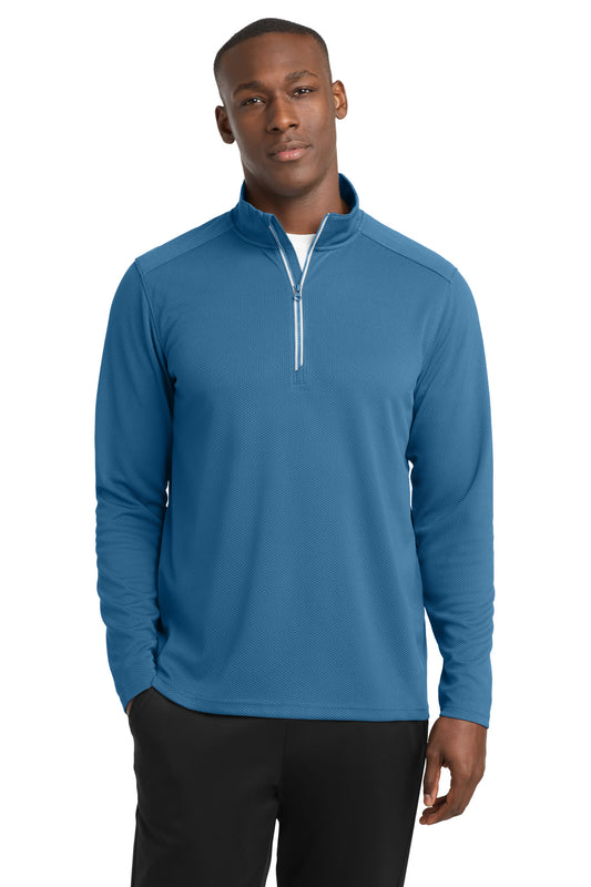 Sport-Tek Sport-Wick Textured 1/4-Zip Pullover.  ST860 - Dawn Blue