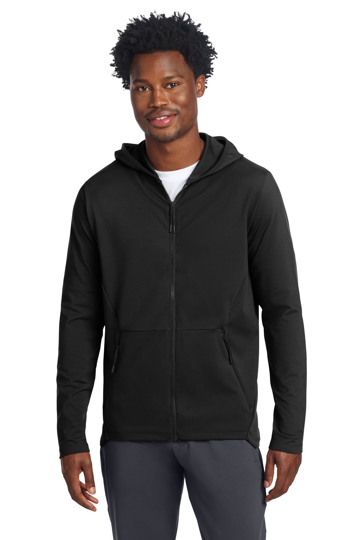 Sport-Tek Circuit Hooded Full-Zip ST870 - Deep Black