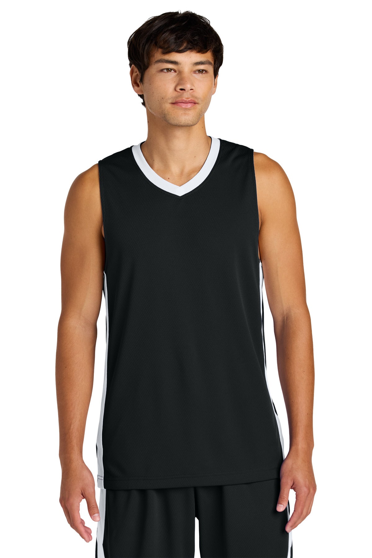 Sport-Tek Rival Basketball Rev Jersey ST900 - Black/ White