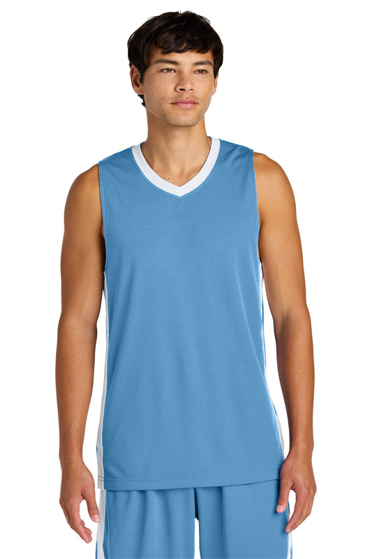 Sport-Tek Rival Basketball Rev Jersey ST900 - Carolina Blue/ White