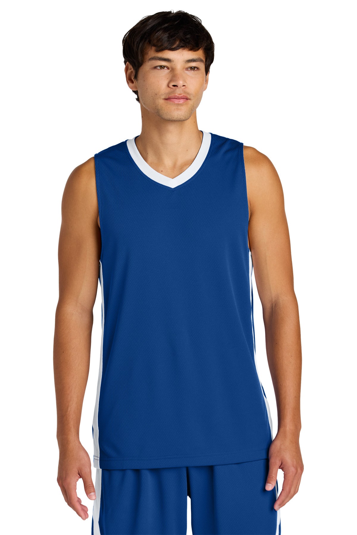 Sport-Tek Rival Basketball Rev Jersey ST900 - True Royal/ White