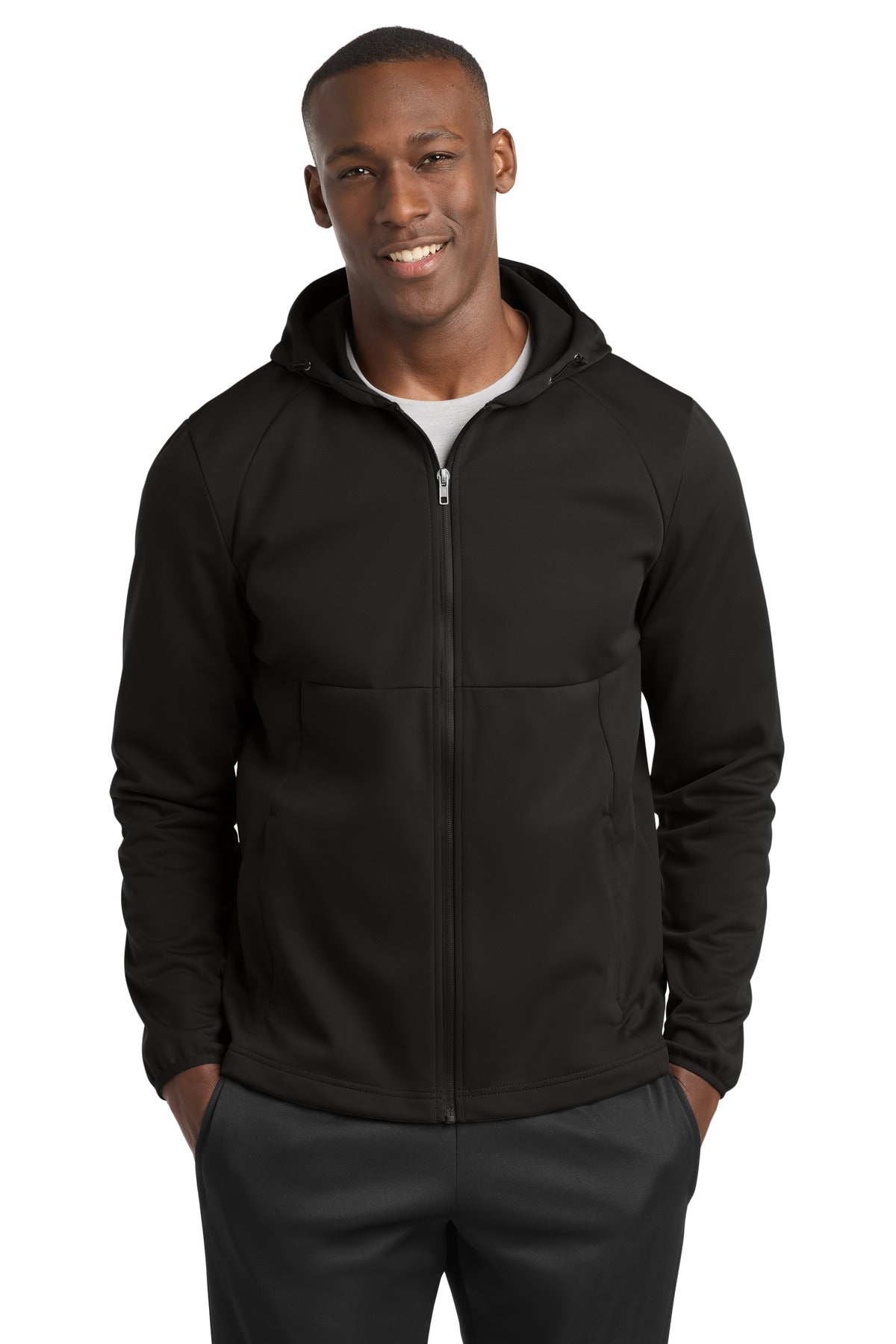 Sport-Tek Hooded Soft Shell Jacket ST980 - Deep Black