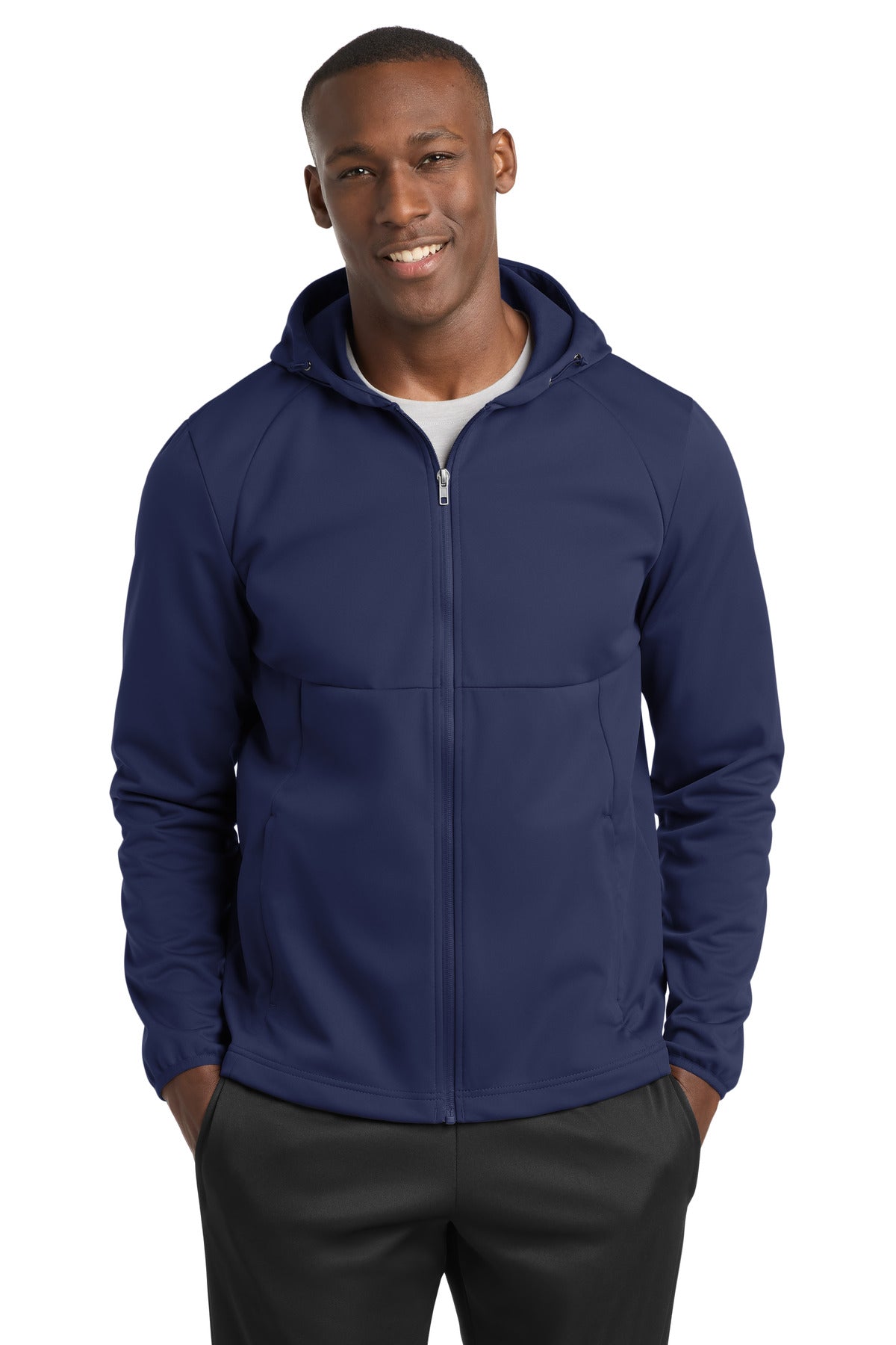 Sport-Tek Hooded Soft Shell Jacket ST980 - True Navy