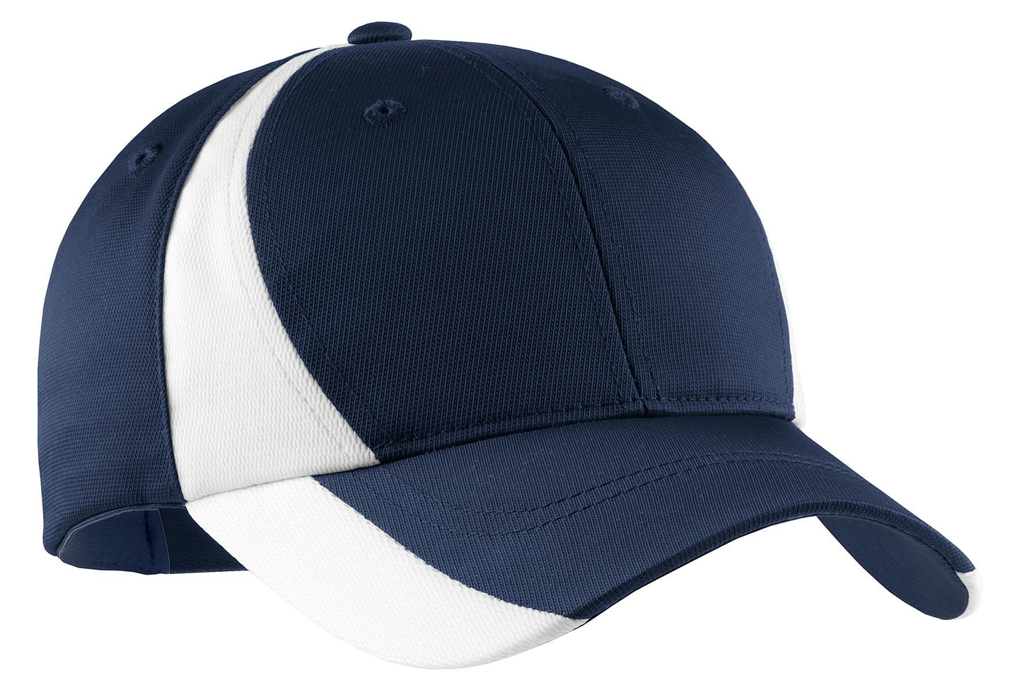 Sport-Tek Dry Zone Nylon Colorblock Cap. STC11 - True Navy/ White