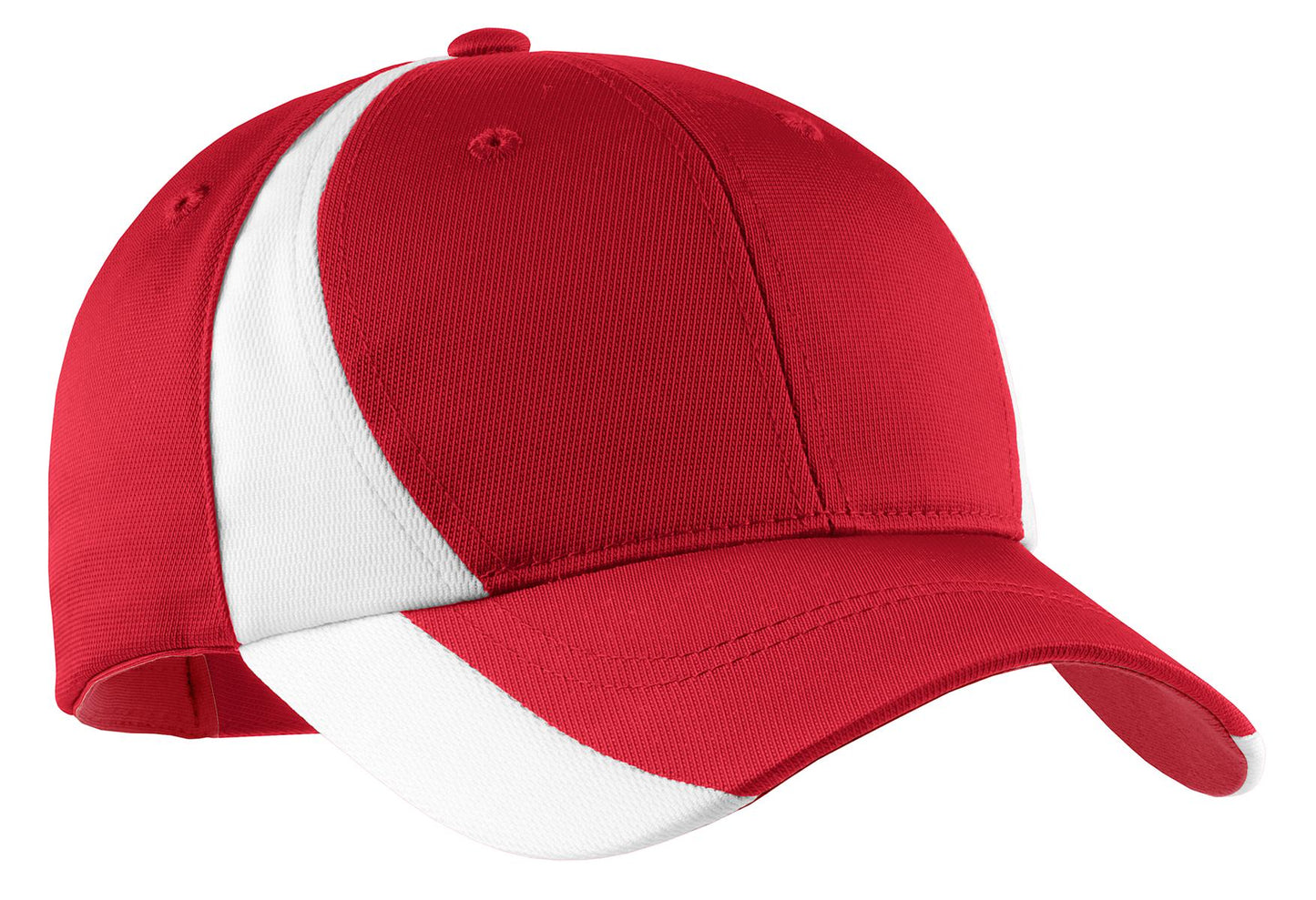 Sport-Tek Dry Zone Nylon Colorblock Cap. STC11 - True Red/ White