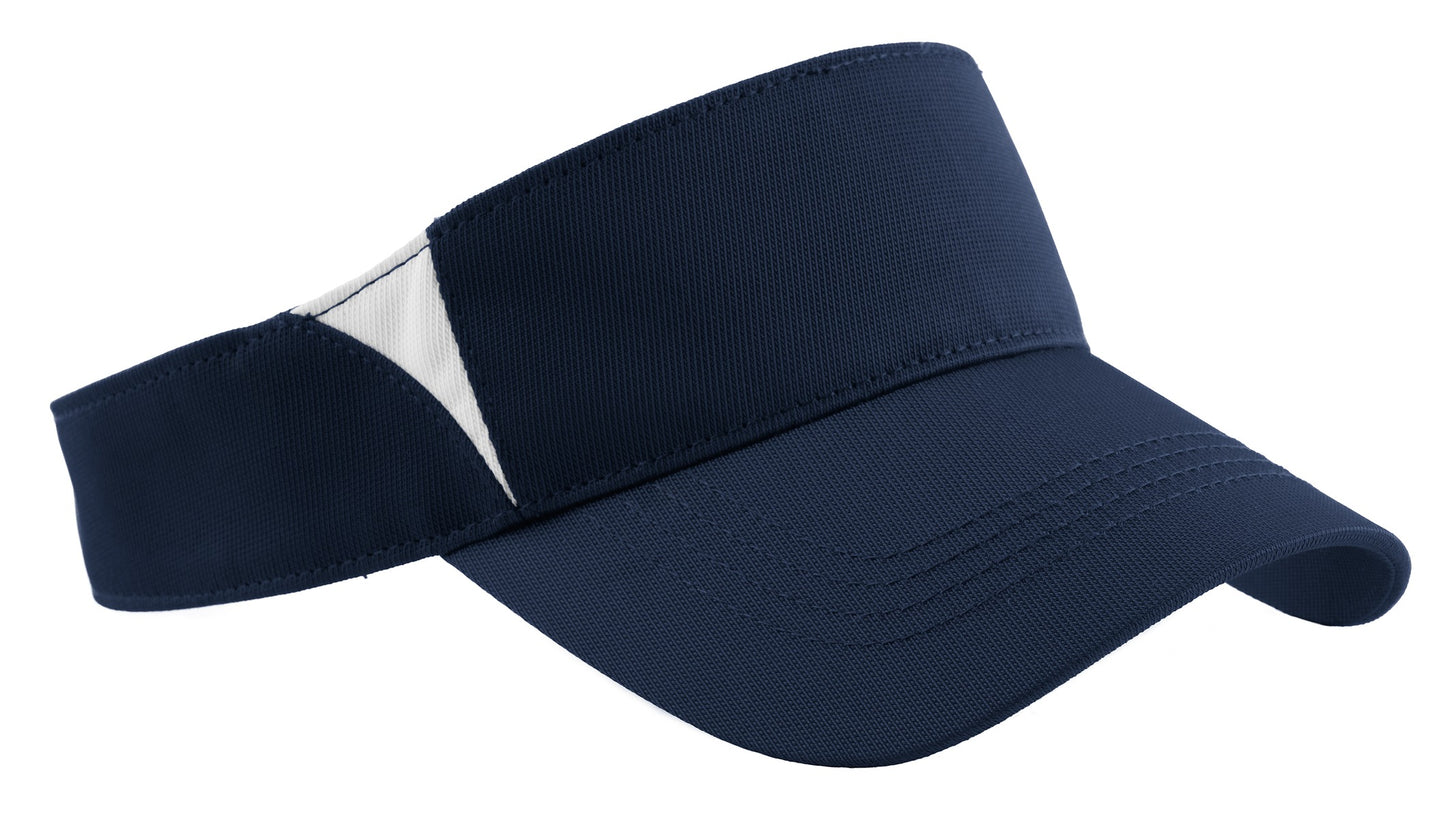 Sport-Tek Dry Zone Colorblock Visor.  STC13 - True Navy/ White
