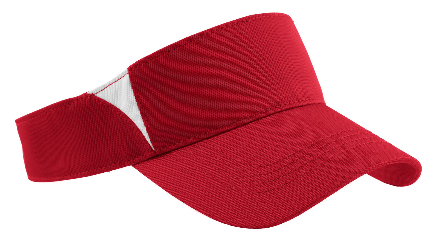 Sport-Tek Dry Zone Colorblock Visor.  STC13 - True Red/ White