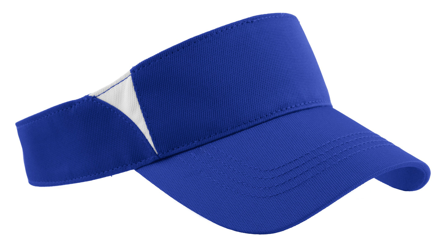 Sport-Tek Dry Zone Colorblock Visor.  STC13 - True Royal/ White