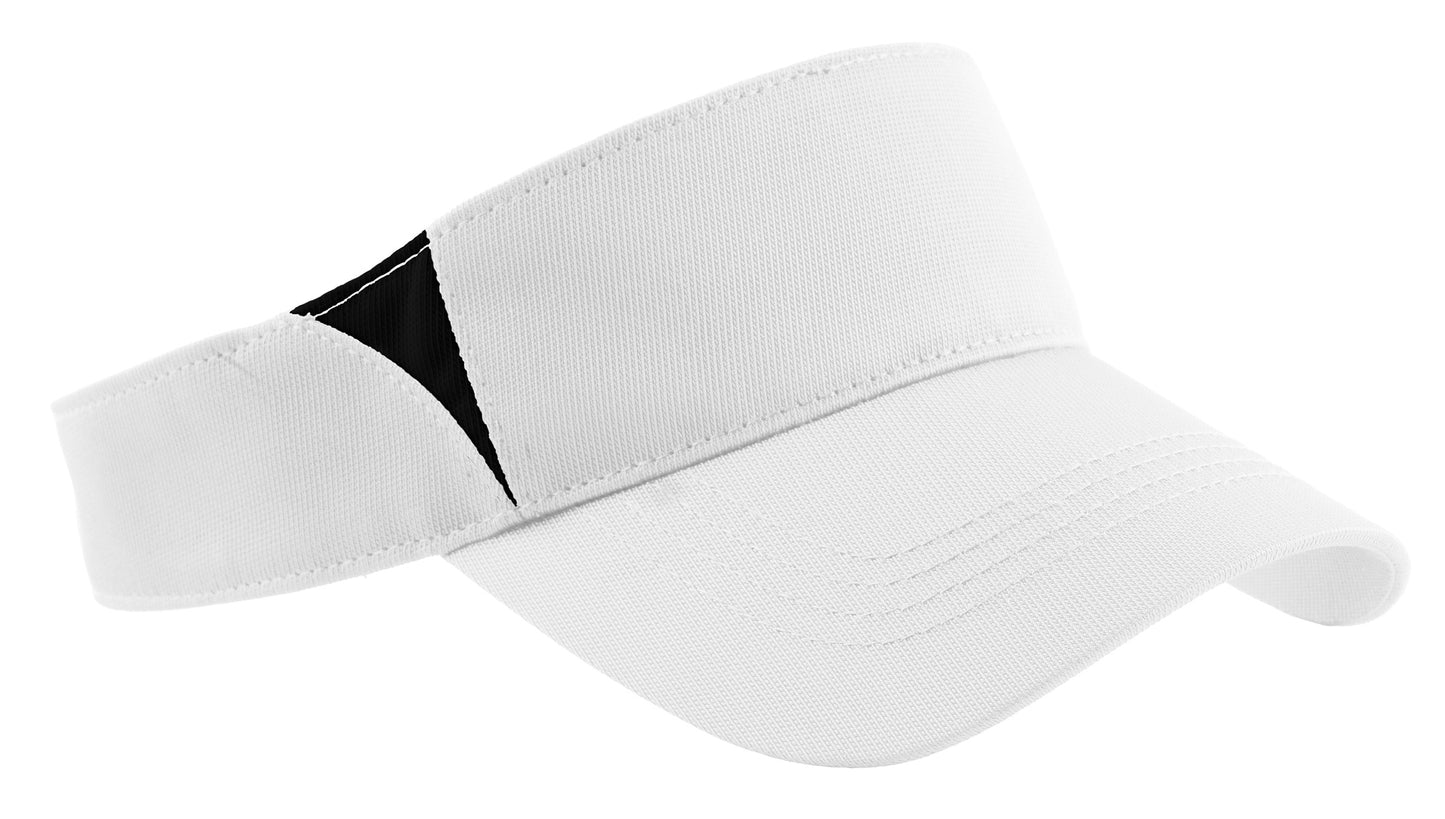 Sport-Tek Dry Zone Colorblock Visor.  STC13 - White/ Black