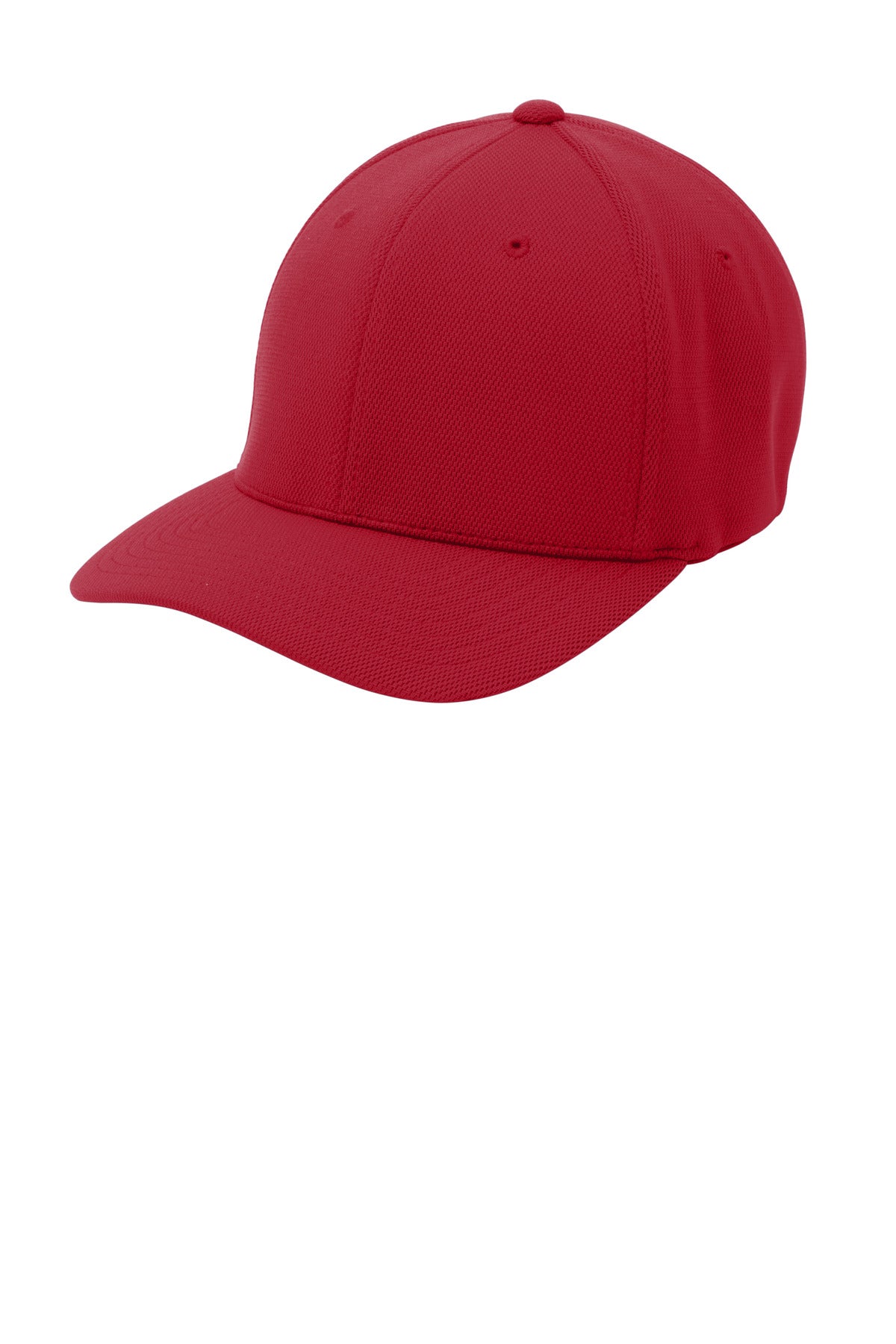 Sport-Tek Flexfit Cool & Dry Poly Block Mesh Cap. STC22 - True Red